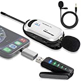 Wireless lavalier Microphone for iPhone & Computer -Alvoxcon USB Lapel Mic System for MacBook, Android, PC, Laptop, Zoom Meeting, Teacher Podcasting, Vlog, YouTube, Conference, Vocal Recording