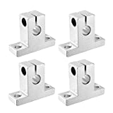 uxcell 4PCS SK8 Aluminum Linear Motion Rail Clamping Rod Rail Guide Support for 8mm Diameter Shaft