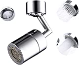 Chrome 720 Degree Swivel Sink Faucet Aerator for face, eyewash, and gargle. Rotatable sink adapter Sprayer Attachment for Kitchen/Bathroom male or female thread - Easy Install (1 PC, Silver)