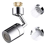 720 Degree Faucet Head 720 Swivel Sink Faucet Aerator, 720 Splash Filter Eyewash Station Faucet Mounted Aerator Sink Attachment for Bathroom, 720 Rotatable Faucet Sprayer Head 55/64”-27UNS Female