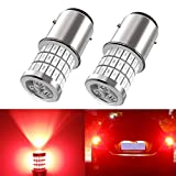 1157 Led Brake light, 1157 7528 2357 2057 BAY15D Led car bulbs, Upgrade 12V 24V 57SMD with projector replacement for Back Up Reverse Tail Brake Parking Lights, Brilliant Red 2pcs