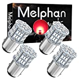 Melphan-Auto 1157 Led Brake Light Bulb Red, 12V-24V 1157 7528 2357 2057 BAY15D LED Replacement Light Bulb for Brake Tail Running Parking Backup Light for Car RV Trailer Boat, 54SMD 3014 Chipset ,4PCS