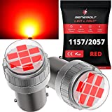 BENEBOLT 1157 LED bulbs Red - Triple Ultra Brightness LED Tail lights, Brake light bulbs, Rear Stop light - 2057 2357 7528 Red LED bulbs - Made with a Light Diffuser for Glare Free Projection - 2 Pack