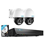 Reolink 4K PTZ Outdoor PoE IP Security Cameras, 5X Optical Zoom, Auto Tracking, 3pcs Spotlights 190 Ft Color Night Vision, Two Way Talk, 2X RLC-823A Bundle with REOLINK 4K 8 Channel PoE NVR RLN8-410