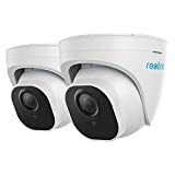REOLINK 4K PoE Outdoor Security IP Cameras (Pack of 2), Smart Human/Vehicle Detection, Time Lapse, Work with Smart Home, Support up to 256GB Micro SD Storage for 24/7 Recording Surveillance, RLC-820A