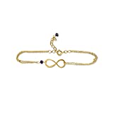 Gold Birthstone Infinity Charm Bracelet - Amethyst, Gold Fill, Vermeil - Handmade February Birthday Gift for Her