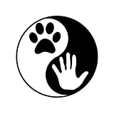 Hand and Paw Yin Yang Decorative Car Truck Decal Window Sticker Vinyl Die-Cut Pug Labrador German Shepherd Bulldog Beagle Poodles Dachshunds Cat Tiger Lion