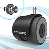 Office Chair Caster Wheels by ATOMDOC, 2" Newly Revolutionary Quadruple Ball Bearing Design,Heavy Duty & Safe Protection for All Floors Including Hardwood, Set of 5
