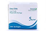 5ml Syringe Luer Lock Tip, 100 Sterile Syringes, No Needle