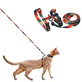 pidan Cat Harness and Leash Set, Cats Escape Proof - Adjustable Kitten Harness for Large Small Cats, Lightweight Soft Walking Travel Petsafe Harness(Multicolor