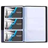 MaxGear Business Card Organizer Business Card Holder Book, Portable Business Card Binder File Sleeve Storage, Business Card Holders, Name Card Holder for Men & Women, Capacity: 240 Cards, Black