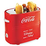 Nostalgia Coca-Cola Pop-Up 2 Hot Dog and Bun Toaster, with Mini Tongs, Works with Chicken, Turkey, Veggie Links, Sausages and Brats, Red