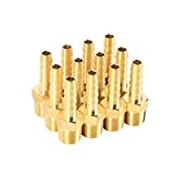 SUNGATOR 12-Pack Air Hose Fittings, 1/4" Barb x 1/4" NPT Male Pipe, Brass Hose Barb Fittings, Adapter, Compression Hose Fittings