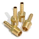 KOOTANS 4pcs 1/4" Hose Barb to 1/4 NPT Male Brass Quick Coupler Air M Type Fitting Quick-Connect Fitting