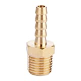 U.S. Solid Brass Hose Fitting, Adapter, 1/4" Barb x 1/4" NPT Male Pipe Fittings