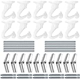 10 Sets Ceiling Hooks - Heavy Duty Swag Hook with Hardware for Hanging Plants Ceiling Installation Cavity Wall Fixing White