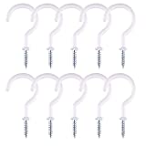 TUPARKA 10PCS Ceiling Hooks Heavy Duty Plant Hooks Screw Hook for Bathroom Kitchen Garden Ceiling Hanging,White