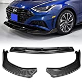 Q1-Tech Front Bumper Lip fit for compatible with 2020-2021 Hyundai Sonata, Front Bumper Lip Spoiler Air Chin Body Kit Splitter Painted Glossy Carbon Fiber ABS, (CK-Style)