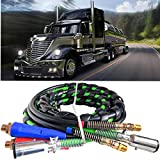 BUCKHORNOFFROAD Semitrailer Tractor 12 Ft 3-in-One Rubber Wrap Set Air Hose Electrical Cable Wrap 12' Air Line Hose for Semi Truck Tractor Trailer