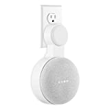Google Home Mini Wall Mount Holder, Caremoo Space-Saving Design AC Outlet Mount, Perfect Cord Management for Google Home Mini Voice Assistant (White, 1 Pack)