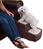 Pet Gear Easy Step II Pet Stairs, 2 Step for Cats/Dogs up to 75-pounds, Portable, Removable Washable Carpet Tread, Chocolate