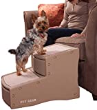 Pet Gear Easy Step II Pet Stairs, 2 Step for Cats/Dogs up to 150 Pounds, Portable, Removable Washable Carpet Tread, 2-Step, Tan, 22x16x16 Inch (Pack of 1) (PG9720TN)