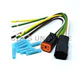 Deutsch DT 4-pin Black Pigtail & 3M Vinyl Butt Connector kit, 14AWG Pure Copper GPT Wire, Made in USA