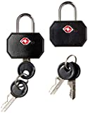 Lewis N. Clark Travel Sentry TSA Lock + Mini Padlock for Luggage Suitcase, Carry On, BackPack, Laptop Bag or Purse - Perfect for Airport, Hotel, And Gym (Includes 4 keys) - 2-Pack, Black