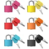 Suitcase Locks with Keys, Small Luggage Padlocks Metal Padlocks Mini Keyed Padlock for School Gym Classroom Matching Game (Fresh Color,6 Pieces)