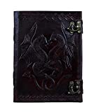 Trendycrafts Dragon Leather Journal Handmade Daily Notepad for Men & Women Unlined Paper Gift for Art Travel Diary Notebooks Sketchbook 8 X 6 inches