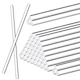 30 Pieces Acrylic Rods Acrylic Dowel Rods Acrylic Shower Rod Acrylic Strip Sticks Round Rod Cake Topper Rod for DIY Handwork Supplies (Clear,12 Inch)