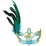 Coddsmz Crystal Rhinestone Feather Venetian Style Masquerade Mask Princess Fancy Dress for Children