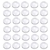 30PCS Clear Glass Cabochons 1 Inch Dome Tile Clear Glass Pebbles Non-Calibrated Round Gems for Crafts, Cameo Pendants, Photo Jewelry, Rings, Necklaces