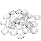 60 Pieces Transparent Glass Dome Imitation Gemstone Clear Round Dome Tiles Christmas Decor, Non-calibrated Round 1 inch/25mm for Photo Pendant Craft Jewelry Making