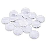 Efivs Arts 20PCS Transparent Glass cabochons, Clear Glass Dome Tile Cabochon Half Round Flat Clear 1.57 inch Non-calibrated Round for Photo Pendant Making DIY Decor Crafts for Back to School Gift