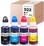 MYTONER Compatible Ink Bottle Replacement for Epson 522 T522 Refill Ink for ET-2720 Workforce ET-4700 Printer (Black, Cyan, Magenta, Yellow,-4P)