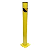 BISupply Parking Bollard – 42in Street Bollard Parking Post, Metal Sign Posts Steel Safety Bollard Traffic Pole
