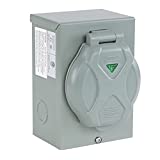 BISupply Generator Inlet Box 30 Amp - 4 Prong Power Inlet Box,  L14-30P 125V/250V Connection Box with Light Indicator