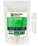 XPRS Nutra Size 4 Empty Capsules - 100 Count Small Empty Vegan Capsules - Capsules Express Vegetarian Empty Pill Capsules- DIY Vegetable Capsule Filling- Veggie Pill Capsules (Clear)