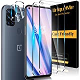 [2+2 Pack] UniqueMe Compatible for Oneplus Nord N10 5G Screen Protector Tempered Glass and Camera Lens Protector, Case Friendly - HD Clear - Anti Bubble [Not Fit for Oneplus Nord N100]