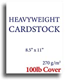 Extra Thick Cardstock - 100lb Cover (270gsm) - Blank White 8.5 x 11 - Heavyweight Printer Paper for Inkjet/Laser - 100 Sheets Pack
