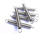 10PCS 67mmx10mmx1.1mm Stainless Steel Dual Hook Tension Spring Silver Tone