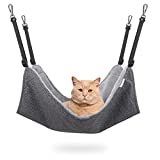 EONMIR Cat Hammock for Cage, Soft Pet Bed Fit Ferret, Kitten, Puppy, Small Dog, Adjustable-Strap/Load Capacity 30lb (Gray)