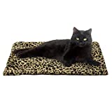 Furhaven Pet Bed for Dogs and Cats - ThermaNAP Quilted Faux Fur Self-Warming Thermal Cushion Bed Pad for Crates or Kennels, Washable, Leopard Print, Small