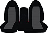 Totally Covers Compatible with 2004-2012 Ford Ranger/Mazda B-Series Two-Tone Truck Seat Covers (60/40 Split Bench) w Center Console/Armrest Cover: Black & Charcoal (21 Colors)