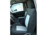 2010-2012 Exact Seat Covers Made for Ford Ranger 60/40 Split Bench Seat with Opening Console in Twill in Black with Gray Inserts