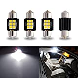 iBrightstar Newest 9-30V Extremely Bright DE3175 DE3021 Festoon LED Bulbs Error Free 1.25" 31mm for Interior Map Dome Lights and License Plate Courtesy Lights, Xenon White