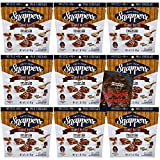 Snappers Minis Peanut Butter Flavored Pretzels Bulk Pack - Peanut Butter and Milk Chocolate Covered Mini Pretzel Bites - 9 Individual Bags - 3 Ounces Each - Fun Homemade Snack Recipe Card Included!