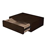 Middleton Row Bamboo Wood Floating End Table Nightstand for Living Room, Bedroom, Accent Table with Shelf, Floating Wall Mounted Drawers for Small Spaces, 15.8 x 11.8 x 4.7 Inches (Coffee)