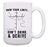 Math Coffee Mug Don't Drink & Derive Math Joke Gifts for Math Geek 15-oz Coffee Mug Tea Cup White